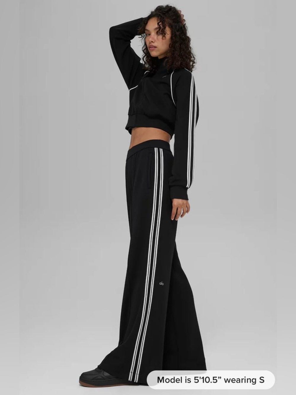 ALO Yoga Track Star Wide Leg Striped Pant